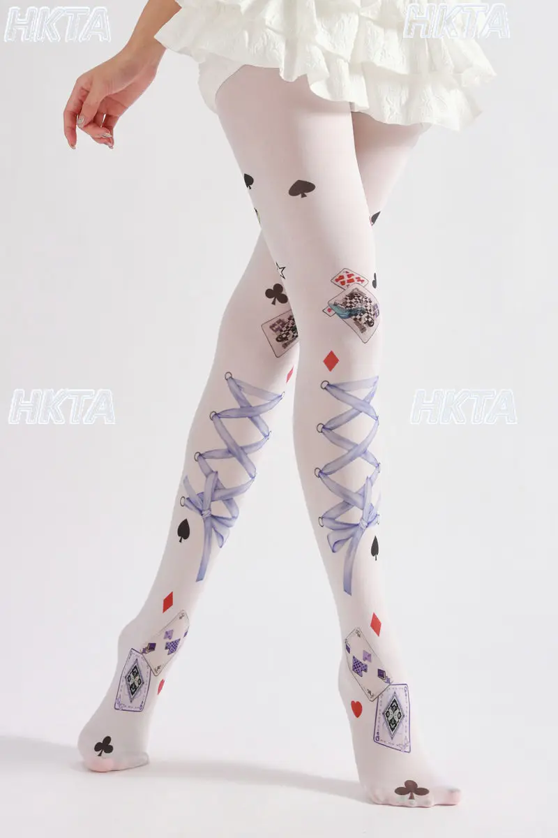 Japanese Style Strap Printing Stockings Loli Cos Pantyhose Princess Printing Pattern Socks Jk Student Bottom Socks Lolita Tights