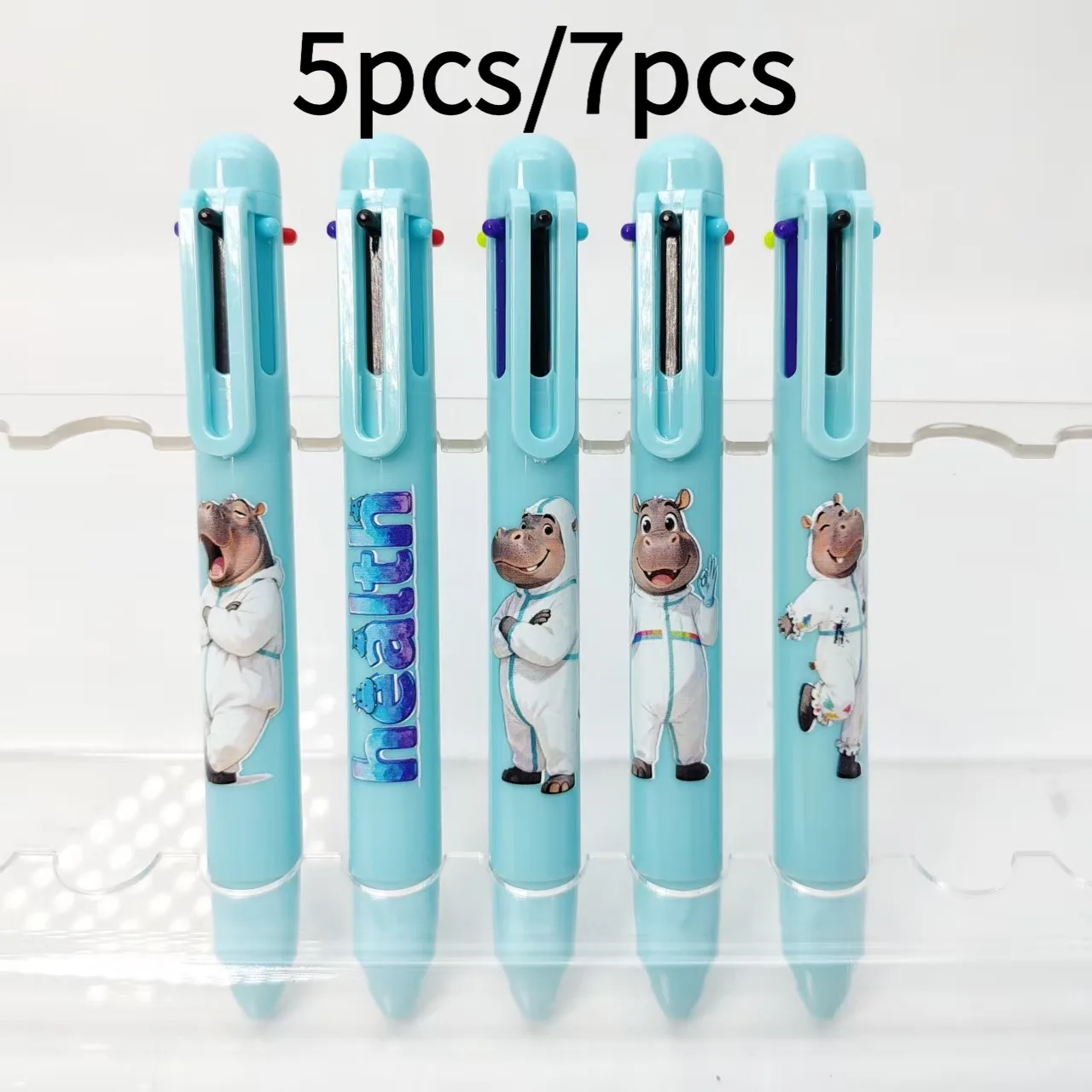 

5 шт./7 шт., серия «Экстреный бегемот Доктор», шариковая ручка «шесть в одном», школьный подарок для письма, предпочтительный подарок для студентов