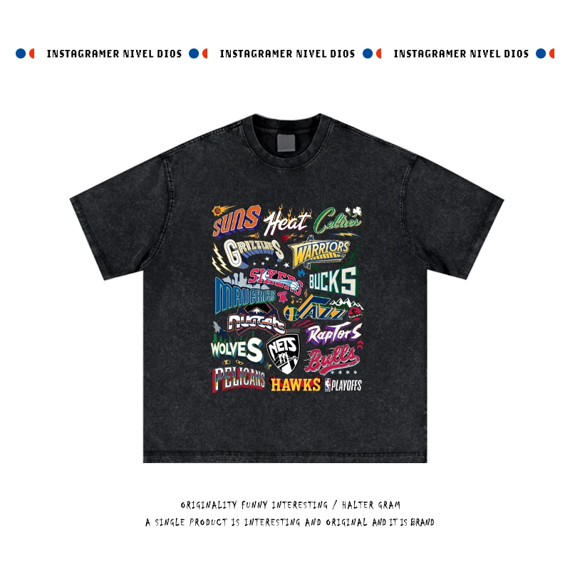 

Хлопковая футболка Waed Cotton ort Sve, 280 г, свободного кроя, в стиле High Street, молодежная, с принтом, повседневная, для мужчин и женщин