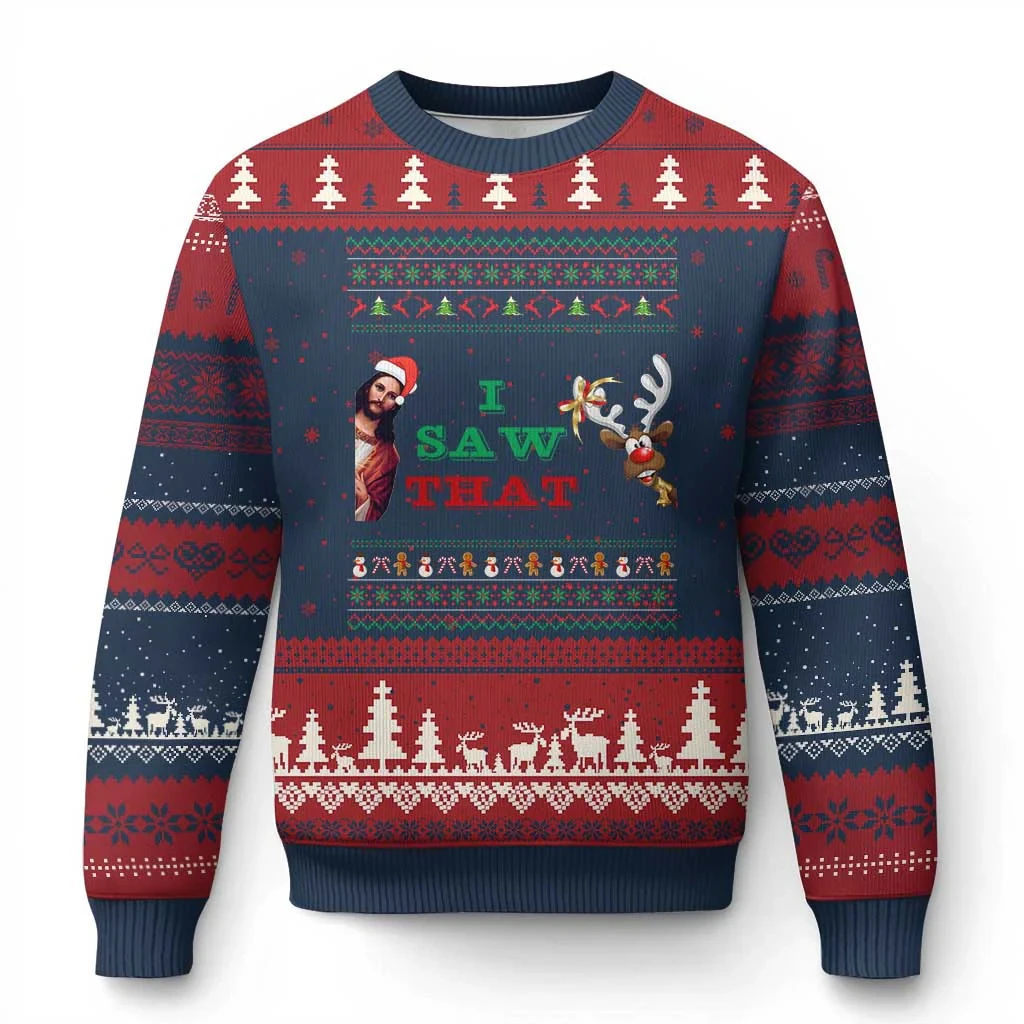 أحدث عيد الميلاد سترة قبيحة الرجال ثلاثية الأبعاد مطبوعة سانتا يسوع البلوز Crewneck البلوز الكرتون طويلة الأكمام عيد الميلاد نمط للجنسين القمم #1