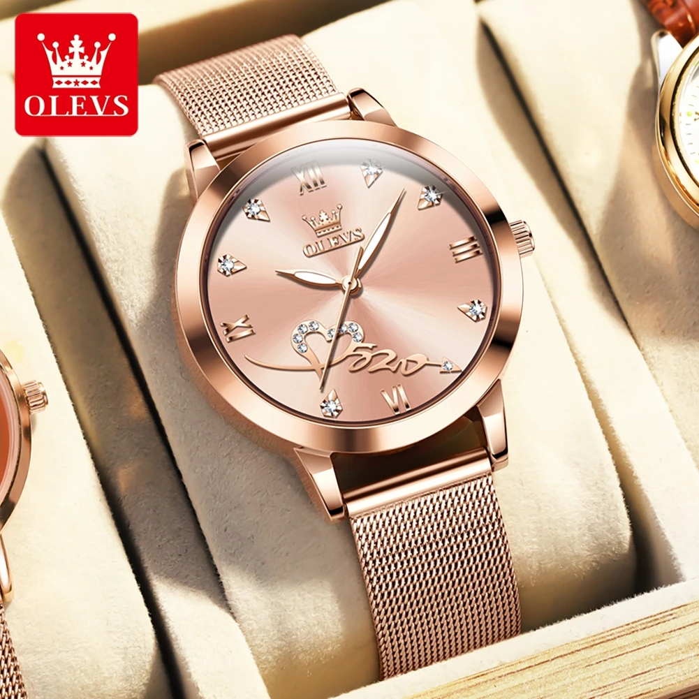 OLEVS 5530 Original Brand Watch For Women Waterproof Mesh Strap Analog Original Quartz Wristwatch Fashion Luxury Women Gift