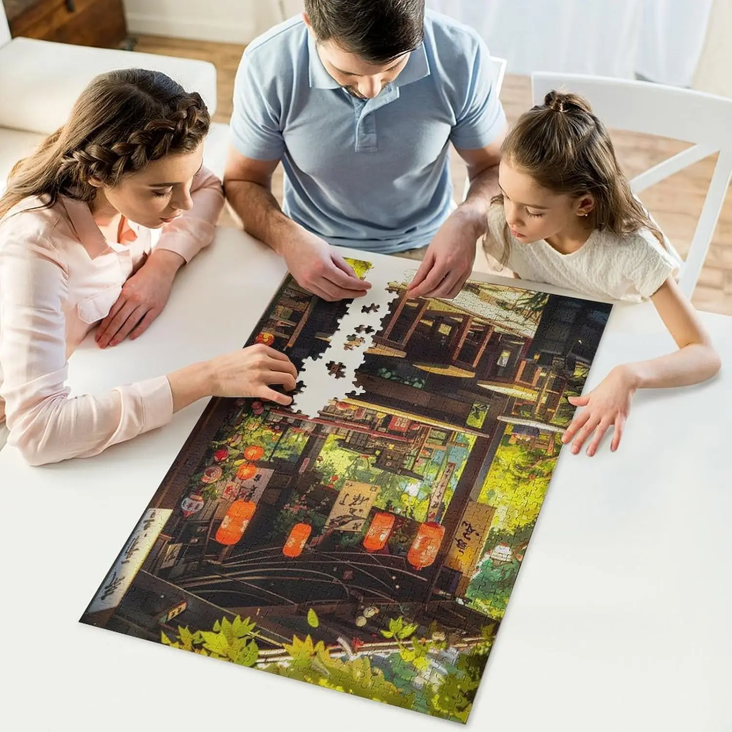 Japanese Style 300/500/1000 Pcs Wooden Jigsaw Puzzle for Gameroom Bedroom Livingroom Decor Difficulty Challenge Game
