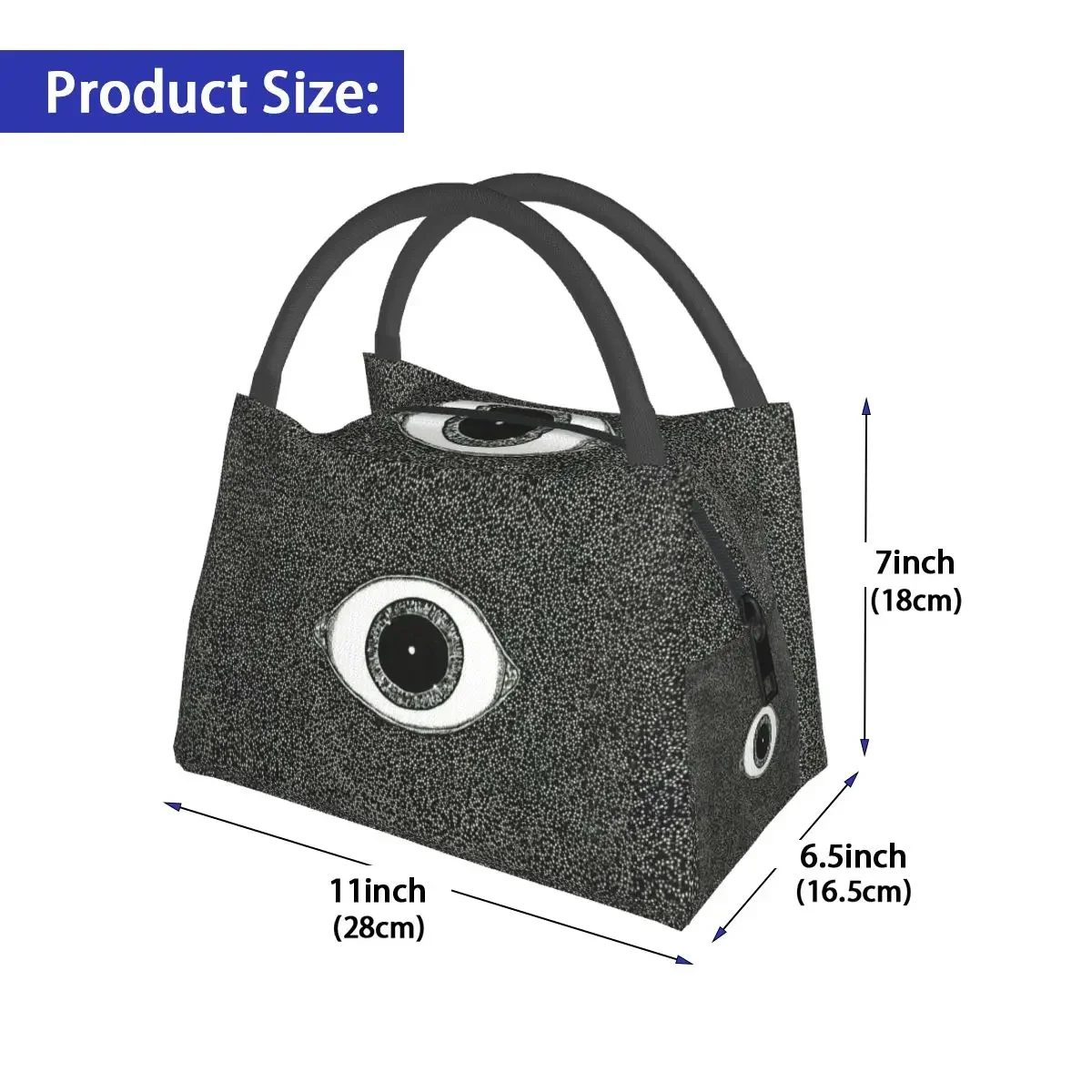 Evil Eye Lunch Bag Nazar Painting Funny Lunch Box Travel Portable Thermal Tote Handbags Graphic Cooler Bag