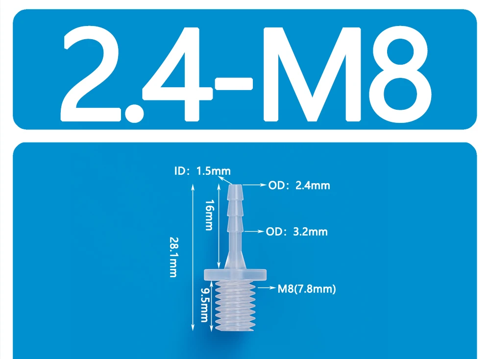 M5 M6 M8 M10 M12 M16 M-threaded Plastic Pagoda Joint External Tooth Pagoda Direct Male Thread Pagoda Docking Hose Joint 5 Pcs – Detail 12
