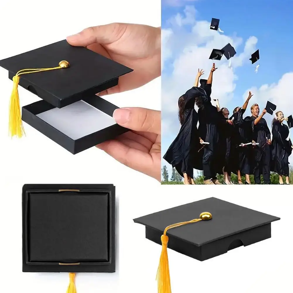 

Набор из 8/16 подарочных коробок на тему выпускного сезона, черные коробки в форме выпускного колпака, упаковка для ювелирных изделий, товары для выпускного вечера 2026, подарочная коробка