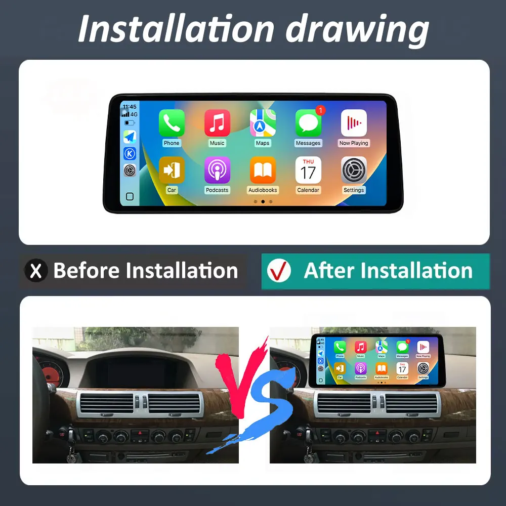 12.3 بوصة لسيارات BMW 7 E65 E66 2004 - 2008 نظام CCC أندرويد 14 سيارة فيديو مشغل وسائط متعددة نظام تحديد المواقع نافي واي فاي BT HD شاشة أدوات السيارات #6