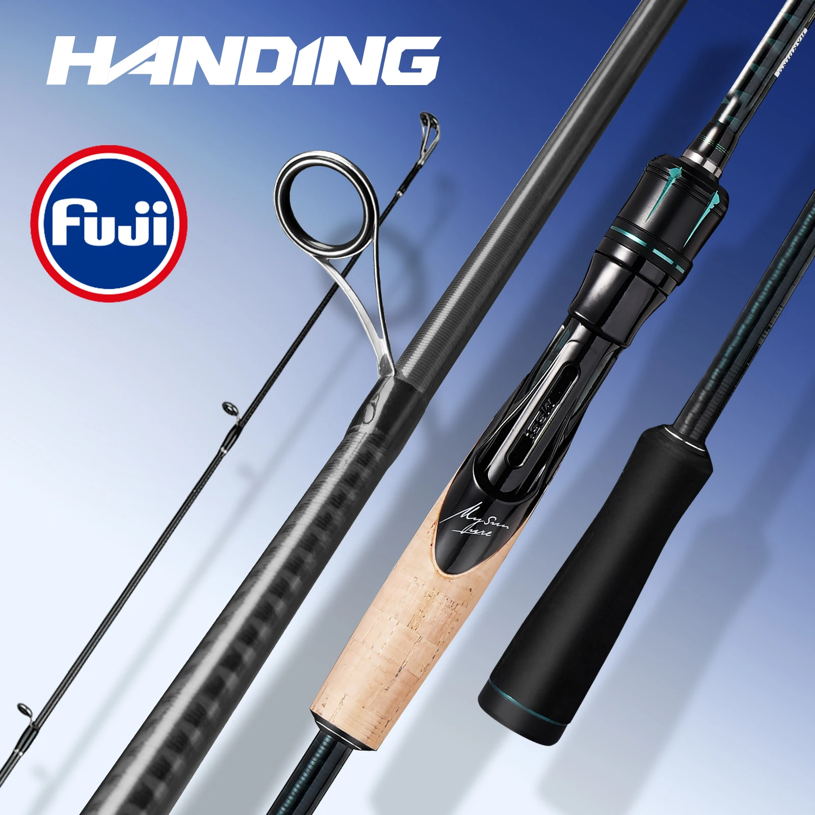 【De Pologne】Canne à pêche HANDING 1.98-2.44m Magic L, action MF/F, poids de leurre 1.5-40g, pour la pêche polyvalente, la pêche à la truite, la pêche au bar et la pêche au brochet, avec une variété de poids de leurre, poignée en EVA et poignée en liège.
