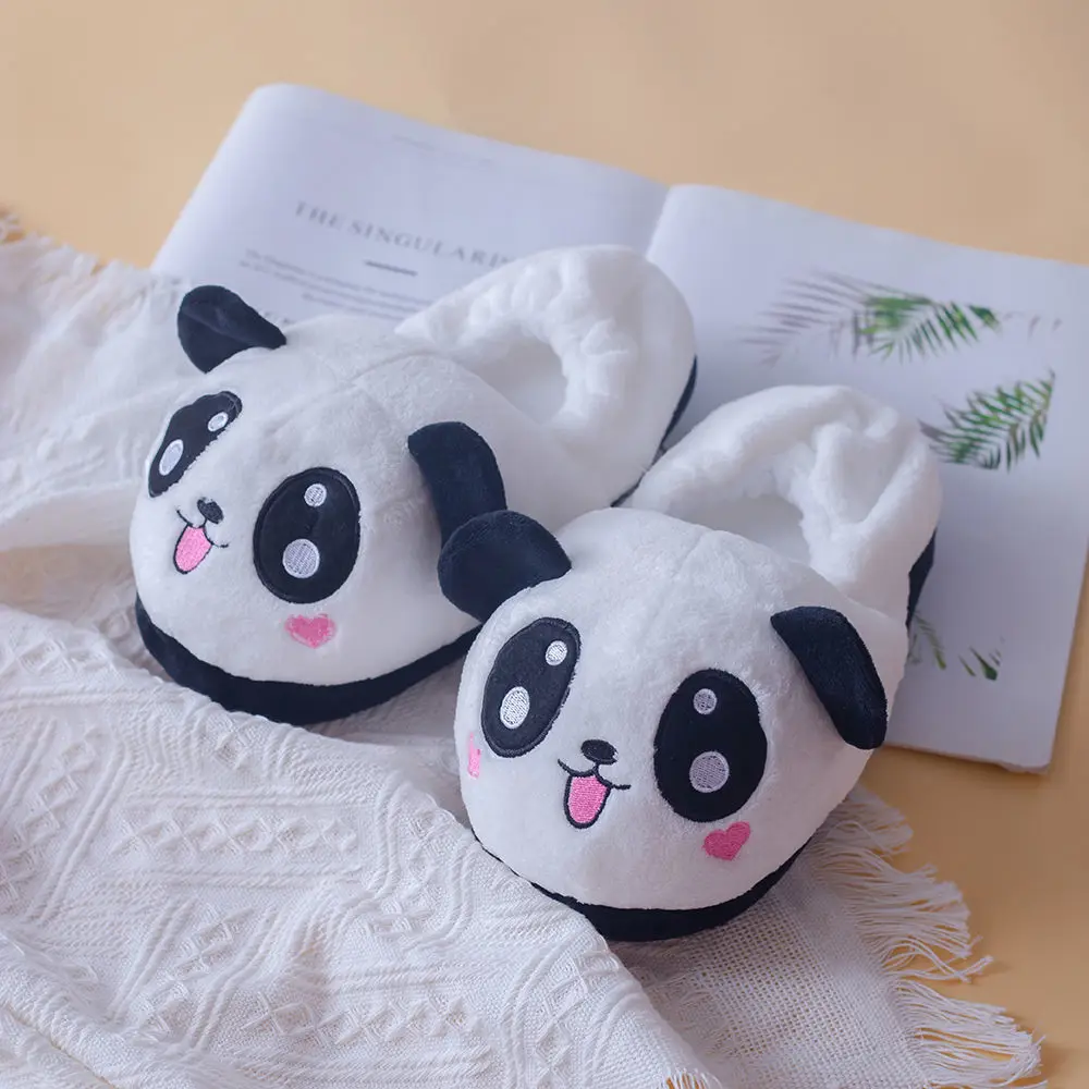 Melancholic hamster Slippers Women girls Winter Slip On Fluffy Shoes 2023 New Cartoon Animals Piggy Panda Unicorn Fur Slides