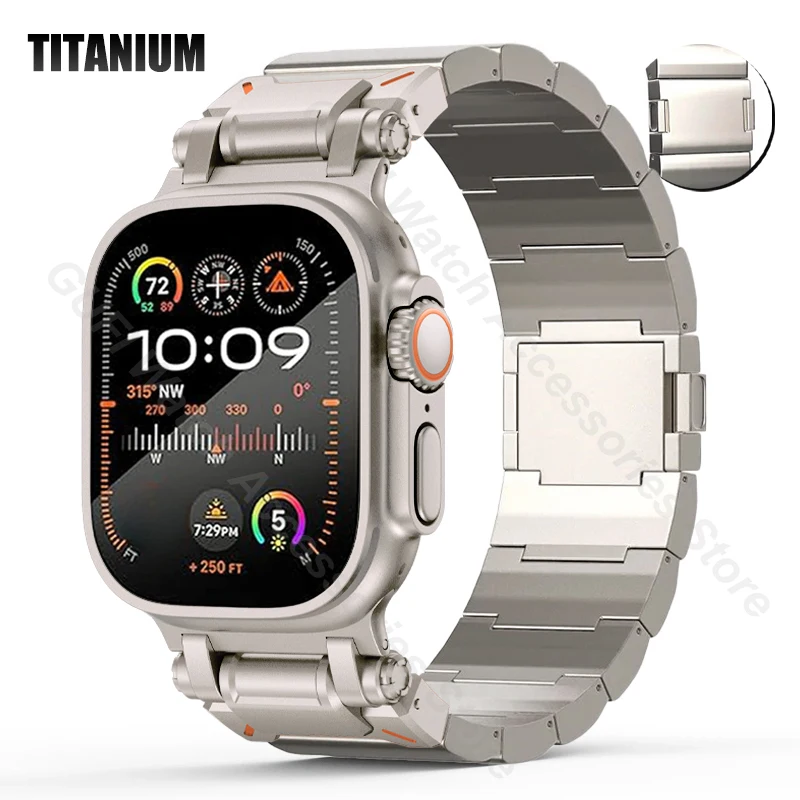 Luxury Titanium Magnetic Band for Apple Watch 9 Ultra 2 49mm 45mm Metal Strap Bracelet for iwatch Series 9 8 7 6 5 4 se 44 42mm