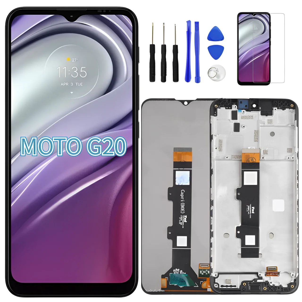 Dla Motorola Moto G20 XT2128-1 XT2128-2 ekran dotykowy LCD wymiana wyświetlacza Digitizer 6.5"