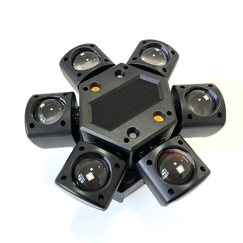 

New 80W RGB LED Beam Moving Head Light Mini Six Arm Stage Rotating Effect Lights Remote Controller DJ Disco Party Lamp