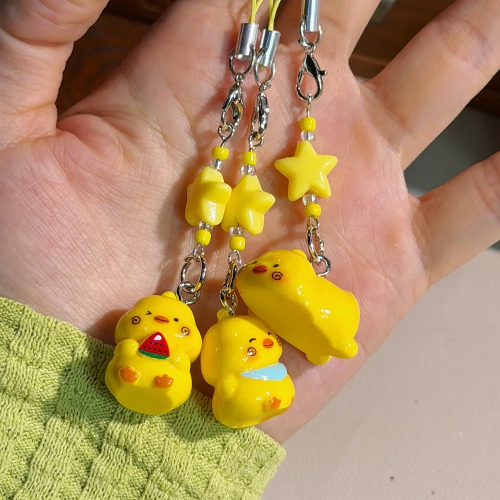 keychain chicken Key Ring Pendant for Key Holder Women Girls Handbag Decor Handmade Jewelry Gift