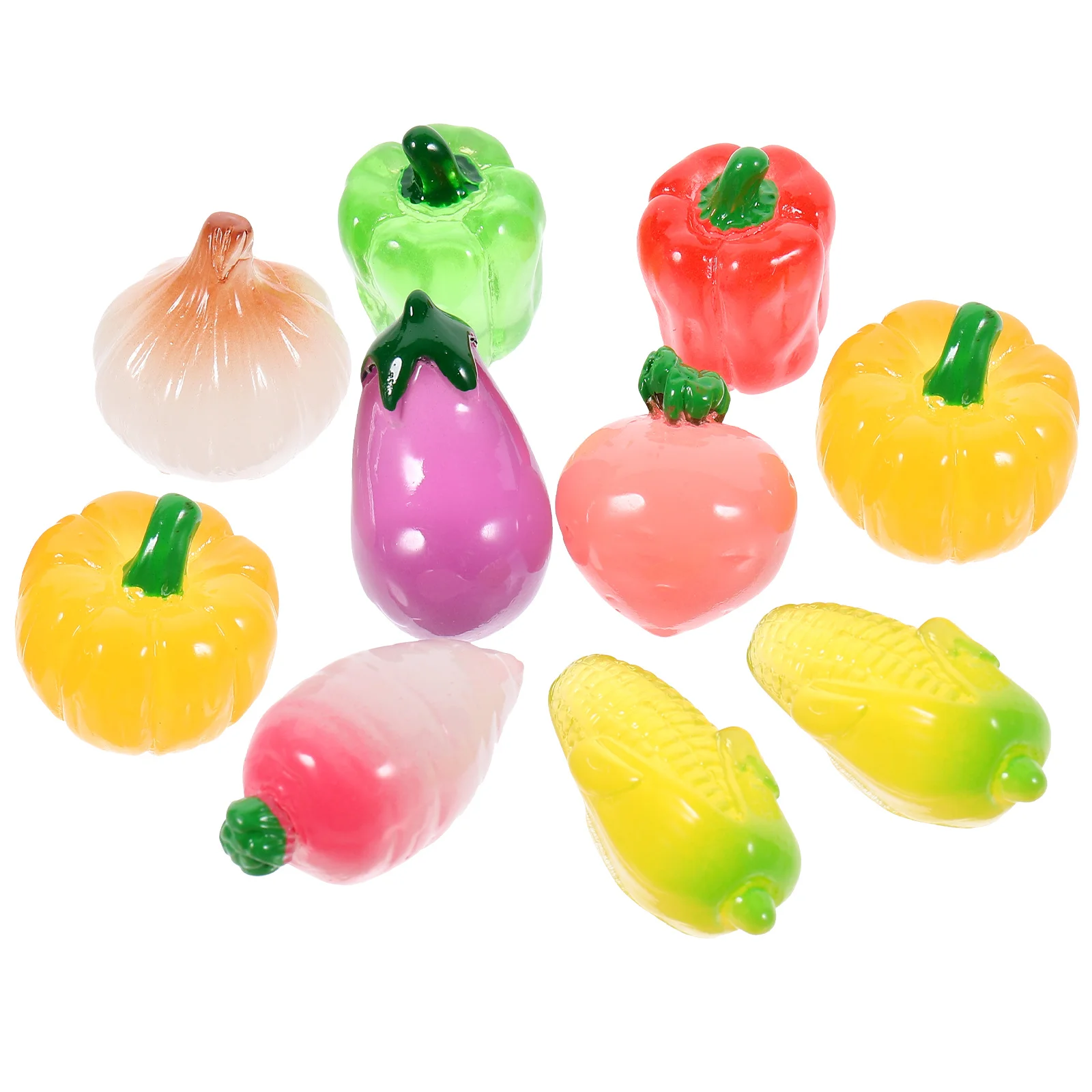 24 قطعة من الخضروات الواقعية المتوهجة في الظلام، مجموعة إكسسوارات حديقة منزلية مستدامة #2