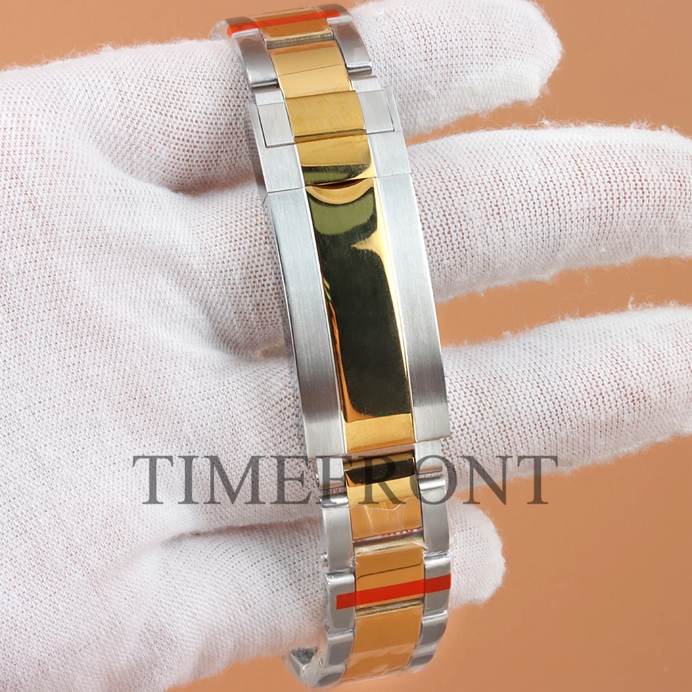 Gold/Rose Gold Silver 36mm/39mm Flat Edge Watch Case Stainless Steel Fit NH35 NH36 Movement Jubilee/Oyster Strap Watch Parts