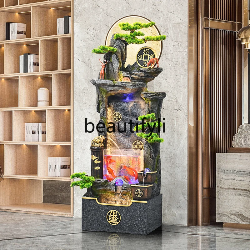 

Lucky feng shui wheel rockery cycle, water feature floor ornament office entrance decoration gift