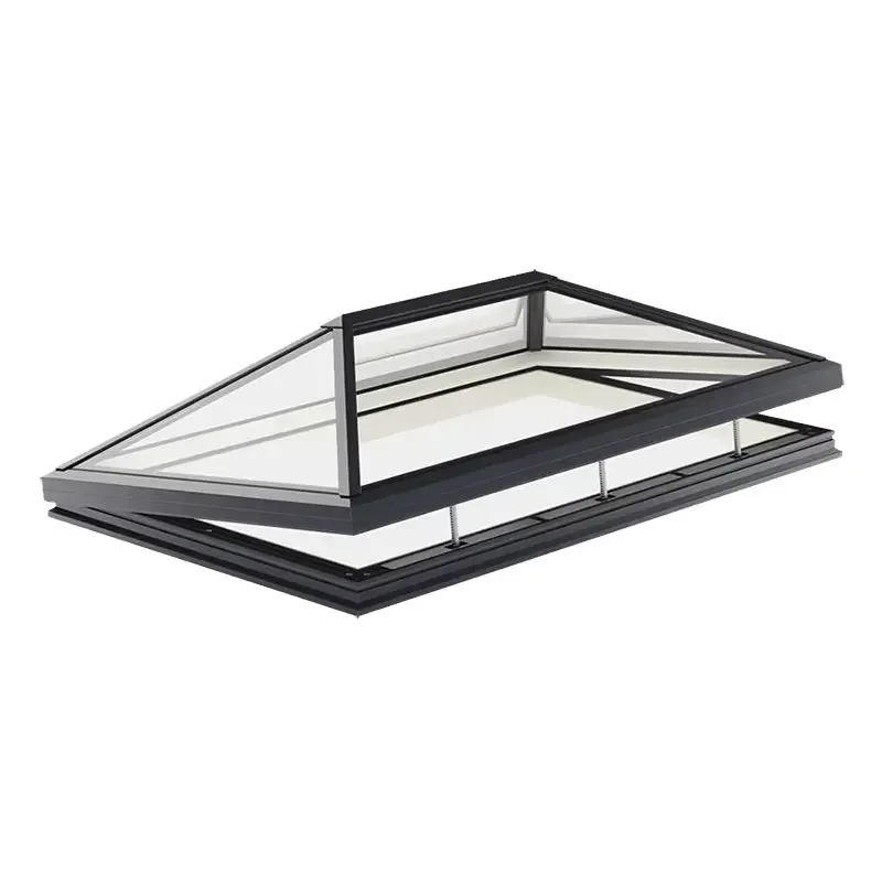 2026 OEM Large Automatic Electric Open Roof Window Skylight with Insulated Tempered Glass Aluminum Frame for House Top