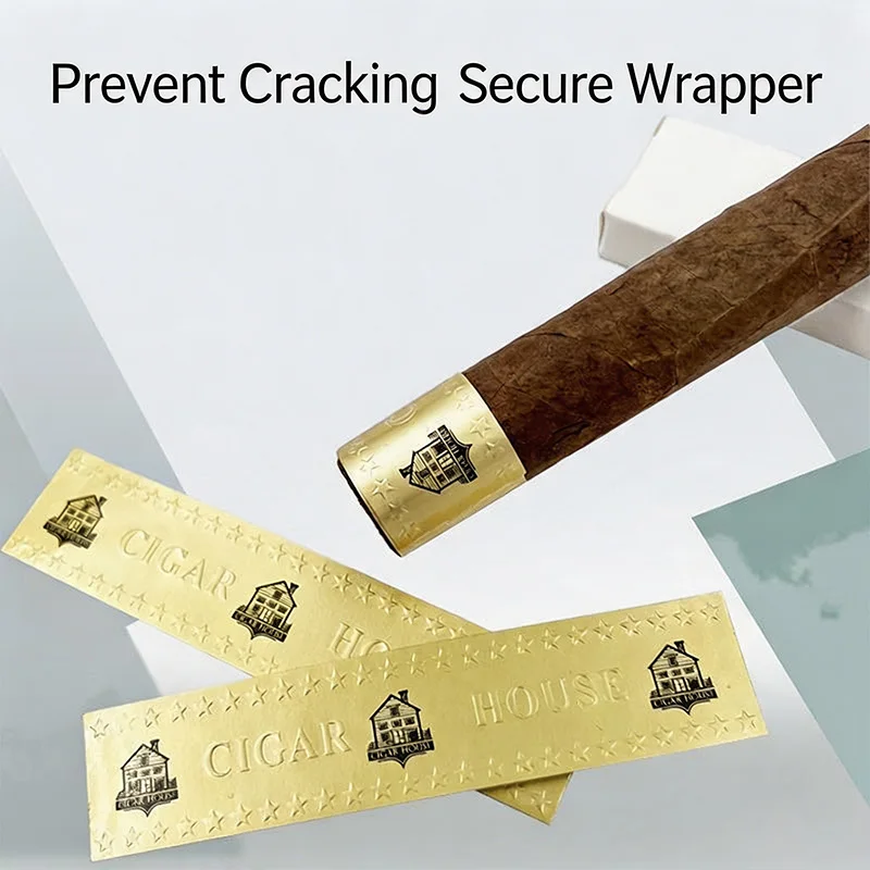 Cigar Foot Labels, Self-adhesive Cigar Bands Secure Cigar Wrappers to Prevent Cracking, Accessories Cigar Collection and Display