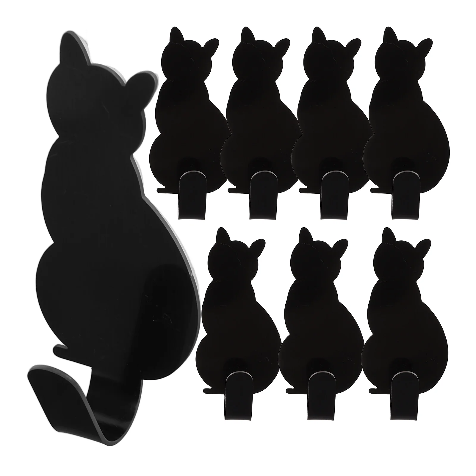 

8 Pcs Cat Shaped Hooks Heavy Wall Hanger Stainless Steel Adhesive