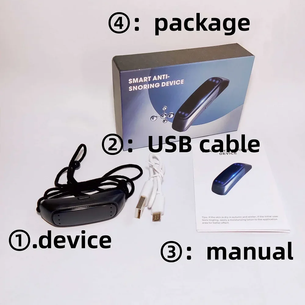 Smart EMS Anti Snoring Device Rechargeable, Snoring Relief for Adults, Sleep Apnea Aid, Comfortable Pulse Therapy, Portable