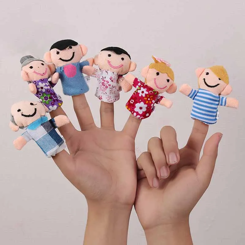 Baby Finger Puppet Plush Toy Cartoon Family Members Role Play Tell Story Cloth Doll Educational Toys for Children Kids TMZ