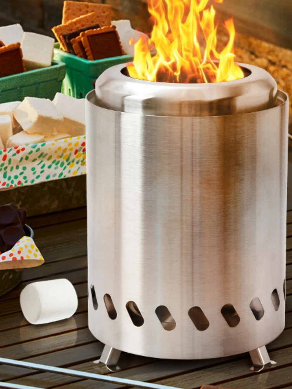 Simple Smokeless Stove Portable Indoor Patio Outdoor Potluck Camping Can Be Easily Assembled Stylish Wood Stove