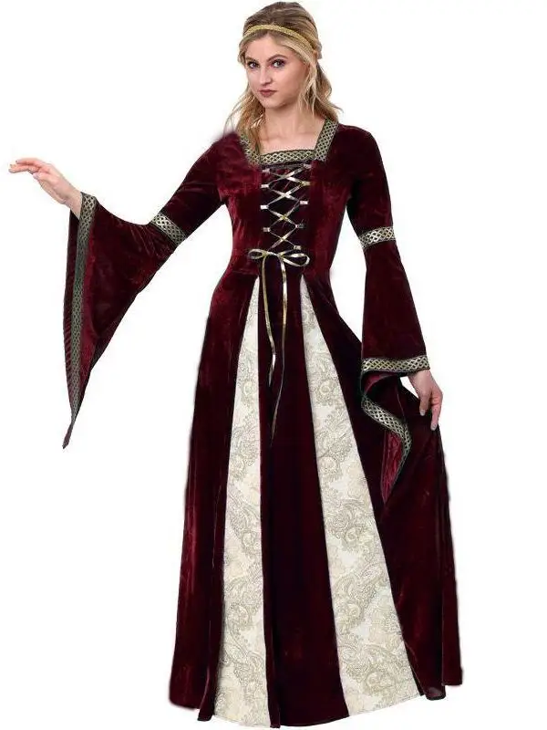 

Костюм для косплея на Хэллоуин: длинное платье королевы-принцессы, элегантный женский наряд для сценических выступлений и праздничных мероприятий