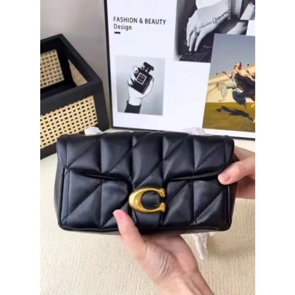 Gesteppte Tabby-Tasche für Herbst/Winter, kleine quadratische Tasche mit Rautengitter-Lederkette, Umhängetasche mit einer Schulter