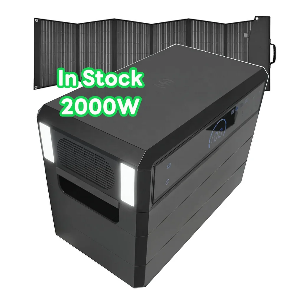 

Portable 2000W Lithium Solar Panel Charger Outdoor Power Bank Station With MPPT Controller Car Source Accessible