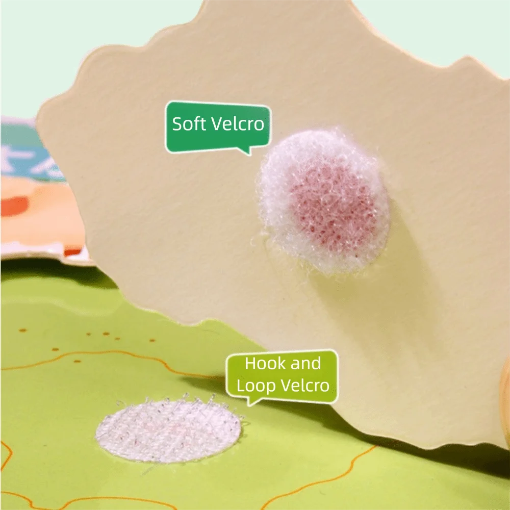 モンテッソーリ早期教育玩具-マッチングゲーム-教育教材-フック＆ループステッカーブック-自己組み立て感覚発達