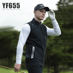 PGM Golf Vest Wind And Rain Proof Stand Collar Design Men's Coat Clothing Fall Winter Clothing Men's Knit Inside Jacket 골프웨어