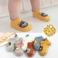 Cartoon Baby Socks Anti Slip Kids Girl Boy Short Socks With Rubber Soles Spring Autumn Soft Cotton Infant Toddler Floor Socks