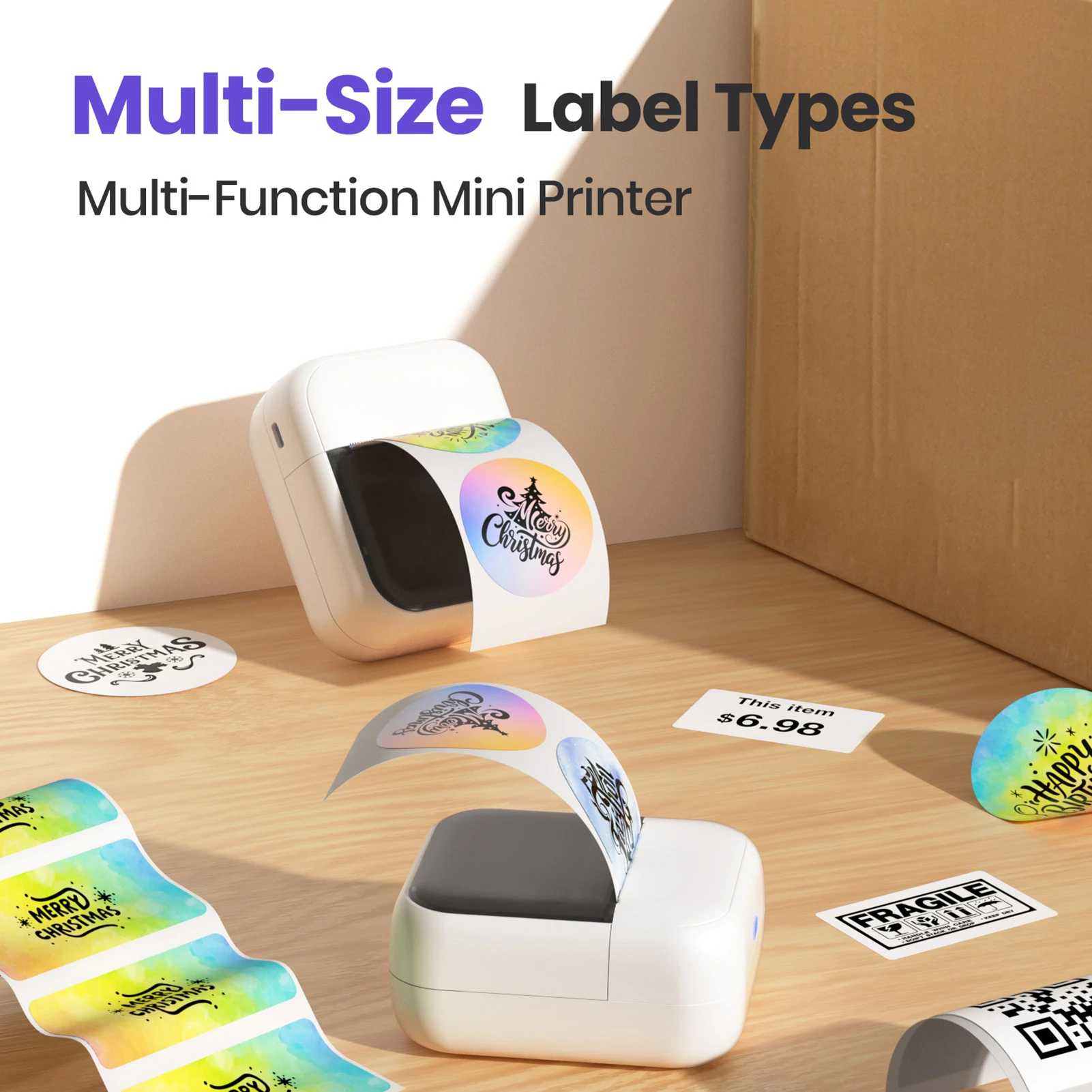 Tattoo Printer 2 Inch Thermal Label Printer Wireless  Connection 203dpi Resolution Portable Mini Printer for Skin Tattoo
