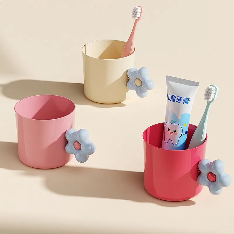 Patented Flower Rinsing Cup Kids Adult Toothbrush Holder Large Capacity Cute