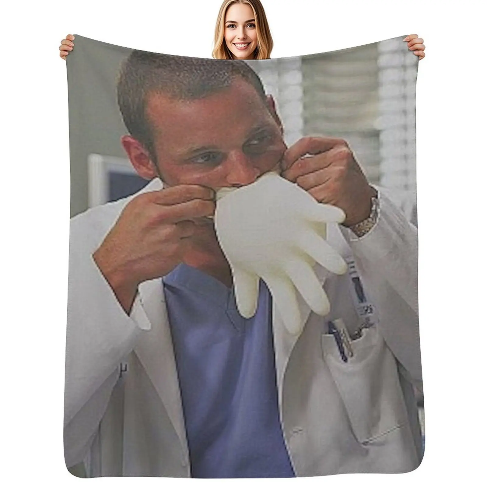 

alex karev from greys anatomy Throw Blanket Vintage Moving Cute Plaid Flannel Fabric Blankets