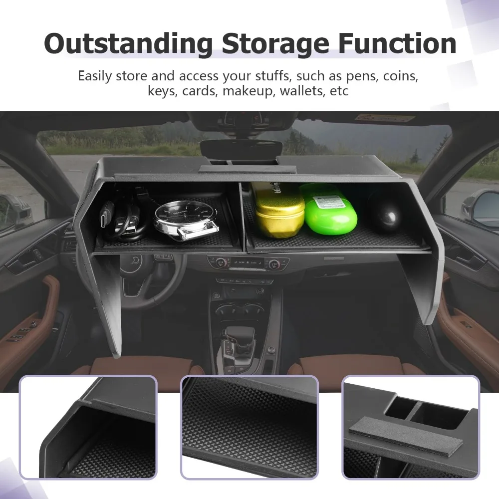 For Audi A3 8Y 2022 2023 2024 2025 Armrest Storage Box Organizer Insert Tray Console Organizer Automotive Consoles Accessories