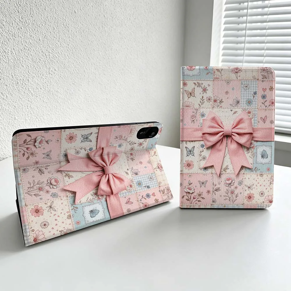Cartoon Floral Patchwork Bow Cover For Xiaomi Redmi Mi Pad 8 7 6 5 4 2 SE K Pro Max Ultra Poco Pad Soft Inch Tablet Case