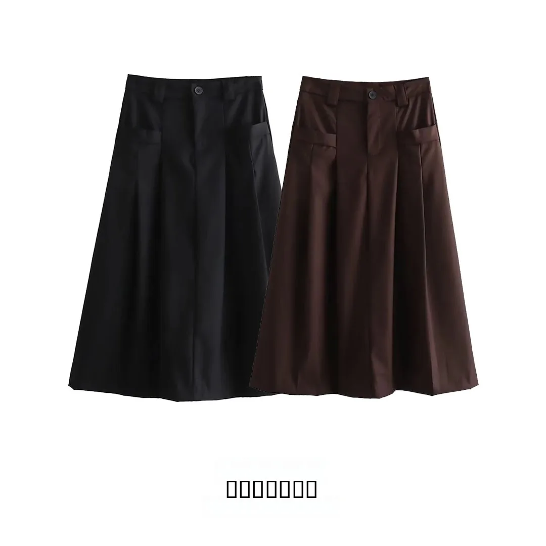 

KASLEAD Faionable трапециевидной формы длиной выше колена, женская юбка в стиле ретро, уличная юбка из полиэстера и волокна Ci для поездок на работу