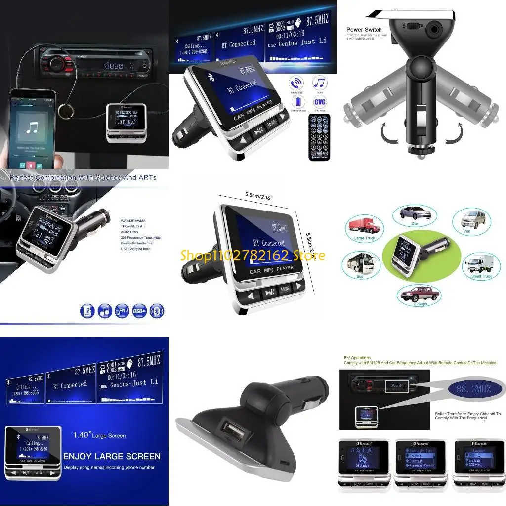 

547B Noise Cancelling Bluetooth-compatible Adapter Portable Wireless Aux Car Music Receiver Transmitter Remote Control