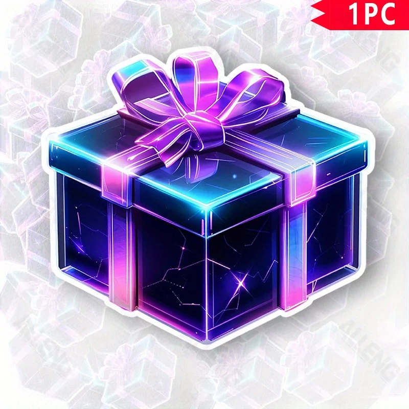 

Рождественская фиолетовая лента, подарочная коробка, автомобильная наклейка, водонепроницаемая для автомобилей, грузовиков, ноутбуков, стекла, мотоцикла, самоклеящаяся виниловая наклейка