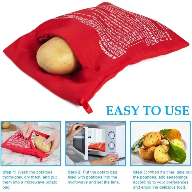 Microwave Potato Bag Reusable Microwave Cooker Bag Microwave Potato Cooker Bag Baked Potato Cooker Kitchen Accessories Tool - view 4