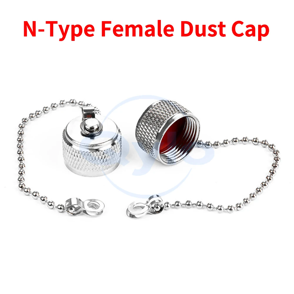 N-Type Female Connector Protective Cap Metal Dust Cover Dust Cap Instrument Protective Cover with Lanyard N-K-FC (1 pcs)