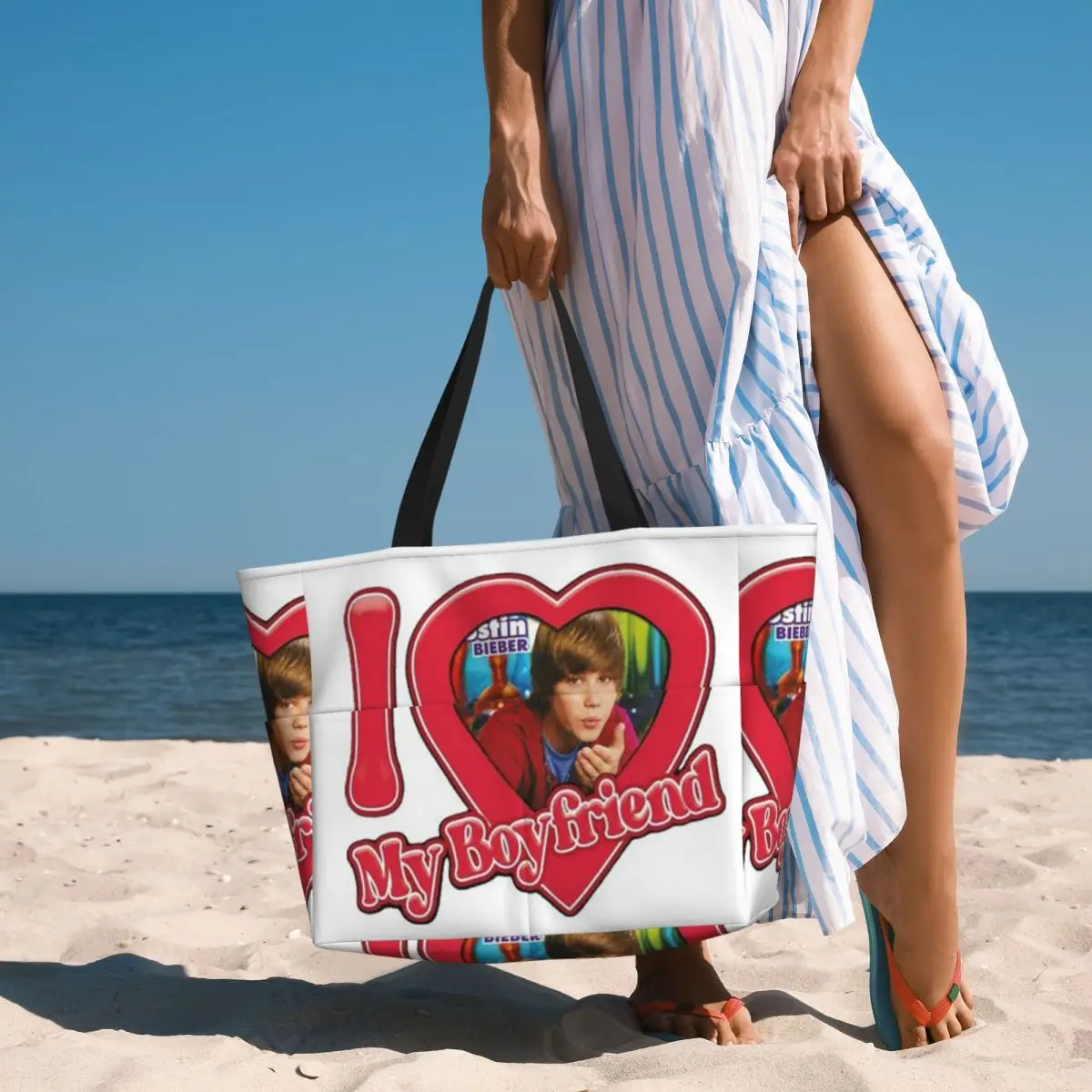 

Popular Singe Justin Bieber JBiebs Beach Tote Bag Sport Gym Yoga Duffle Large Tote Bag Women Travel Bag Fitness bag