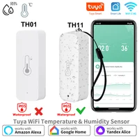 Sensor inteligente de temperatura y humedad IP65 Tuya WiFi, Control remoto por aplicación para hogar inteligente, compatible con SmartLife Yandex Alexa