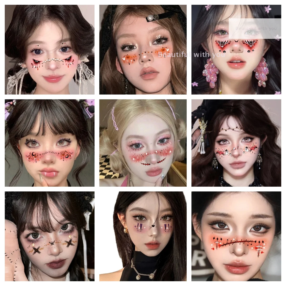 

10pcs Halloween Vampire Bat Fake Freckles Temporary Tattoo Stickers For Child WomanHot Stamping Freckles Makeup Party Face Makeu