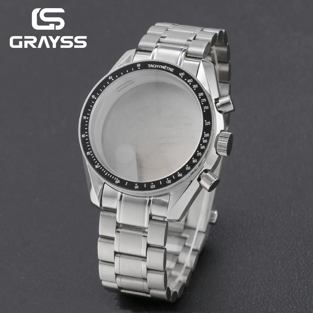 VK63 Gehäuse 39,7MM für Speed Master Metallgehäuse Lünette Chronograph für VK63 Uhrenzubehör Uhrenteile Passend für 20mm Armband