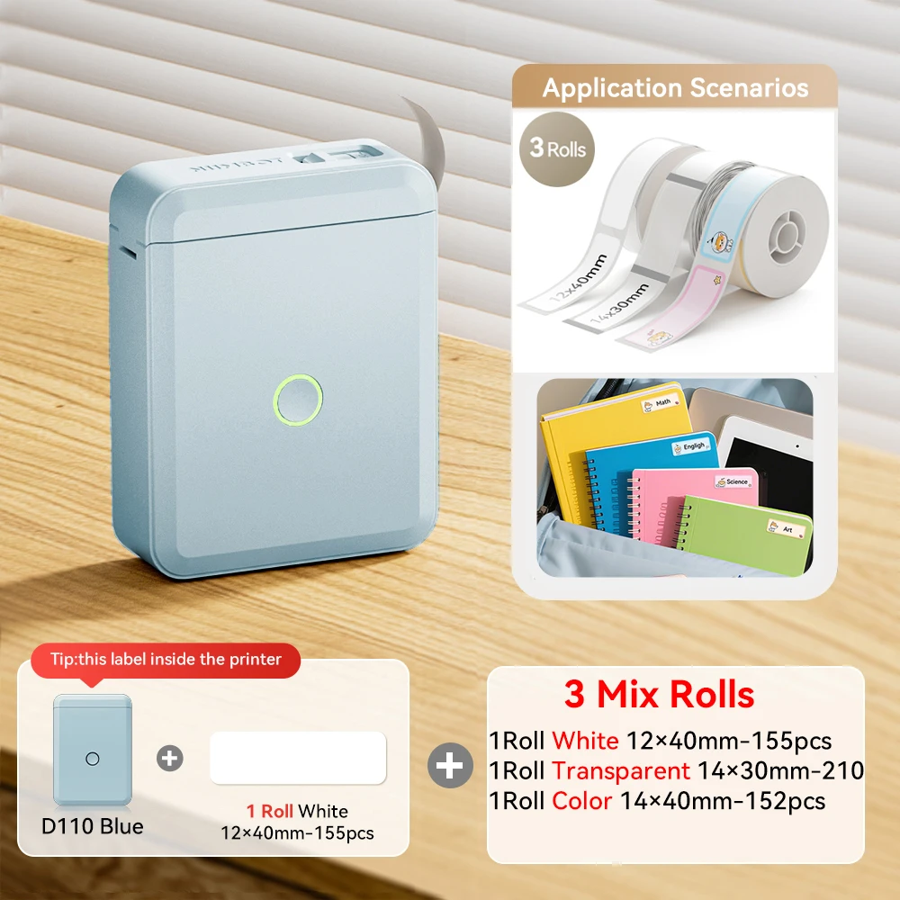 Niimbot D110 Mini Handheld Thermische Label Maker Draadloze Sticker Machine Inktloze Zak met Label Sticker voor Thuiskantoor