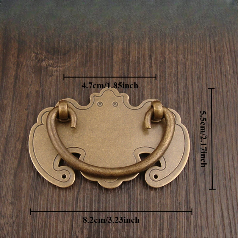 1pc Vintage Chinese Medicine Furniture Handles Retro Drawer Pulls Copper Cabinet Wardrobe Door knobs Bookcase Brass Handle