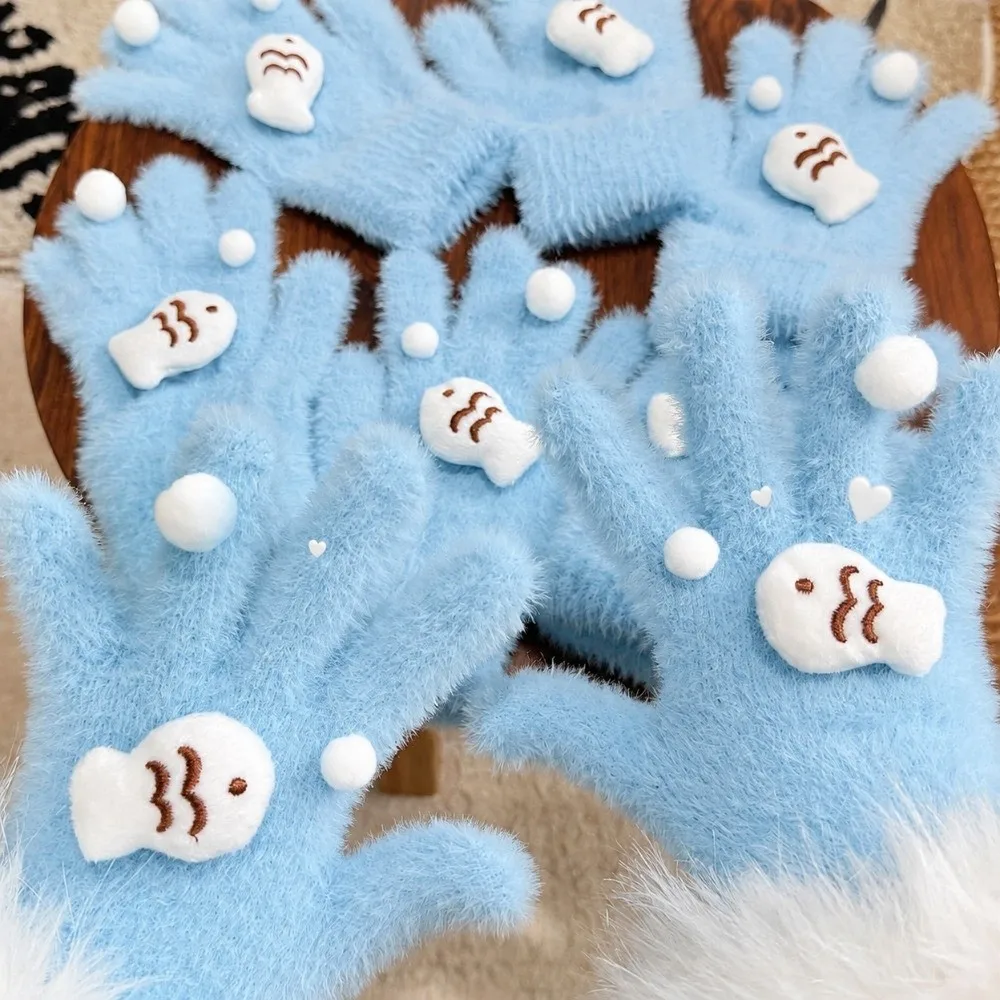 Soft Thick Warm Full Finger Gloves Cold Proof Cycling Outdoor Cold Gloves Winter Gloves Outdoor Activities