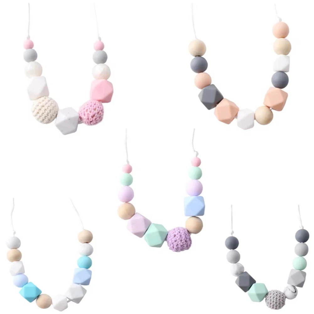 

1pc Baby Teething Silicone Necklace Food Grade Silicone Beads Hexagon Baby Toys Silicone Perle BPA Free Baby Teether Nursing