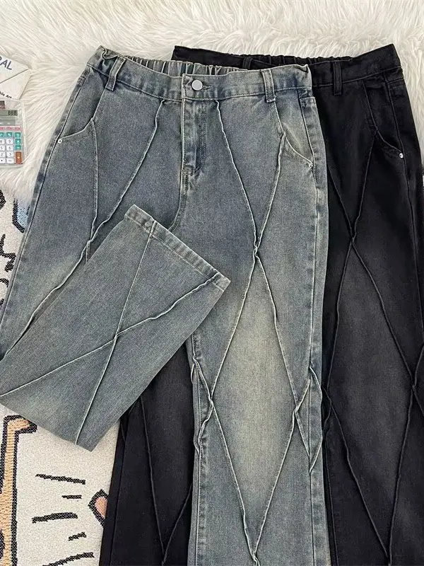 

Deconstructed Straight Leg Jeans Casual Slimming Jeans for Men And Women High Street Vintage Trendy Design Comfortable Jeans